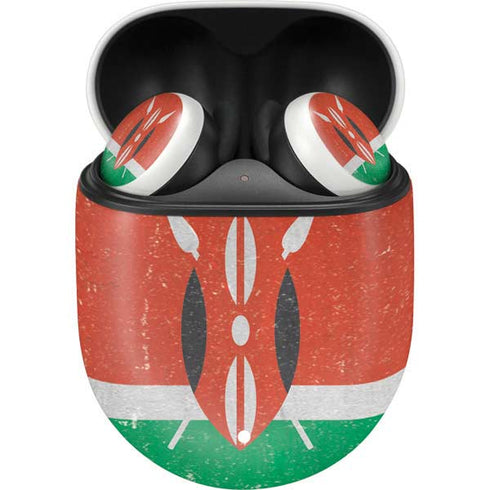 Kenya Flag Distressed Google Pixel Buds Skin